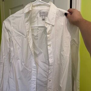 J. Crew Classic White Button Down Shirt Womens Size xxs stretch perfect